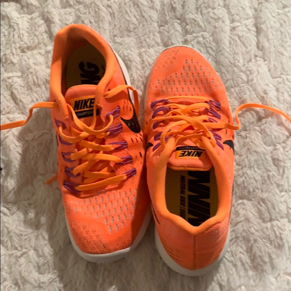 Nike orange running shoes - 8.5
